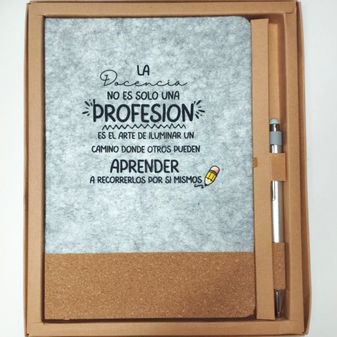 Set de bloc de notas y bolígrafo