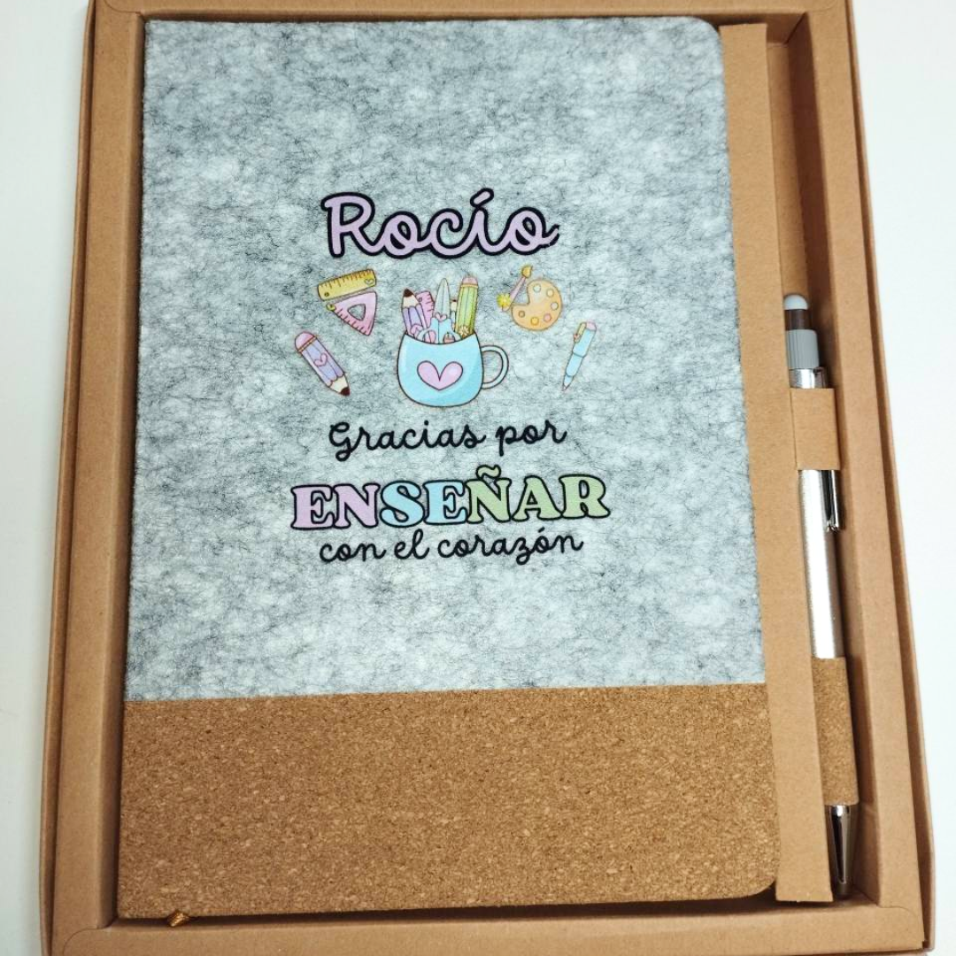 Set de bloc de notas y bolígrafo