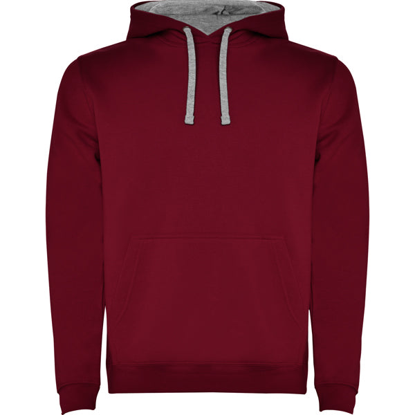SUDADERA GRANATE CON CAPUCHA GRIS VIGORÉ PARA ADULTO
