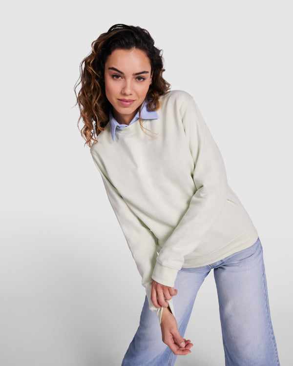 SUDADERA BLANCA SIN CAPUCHA  PARA INFANTIL Y  ADULTO