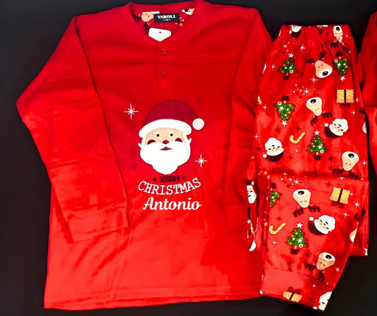 Pijamas Navideños Personalizados Familiar Con Nombre