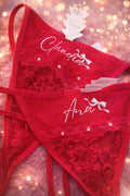 Tanga de Encaje Rojo Personalizado