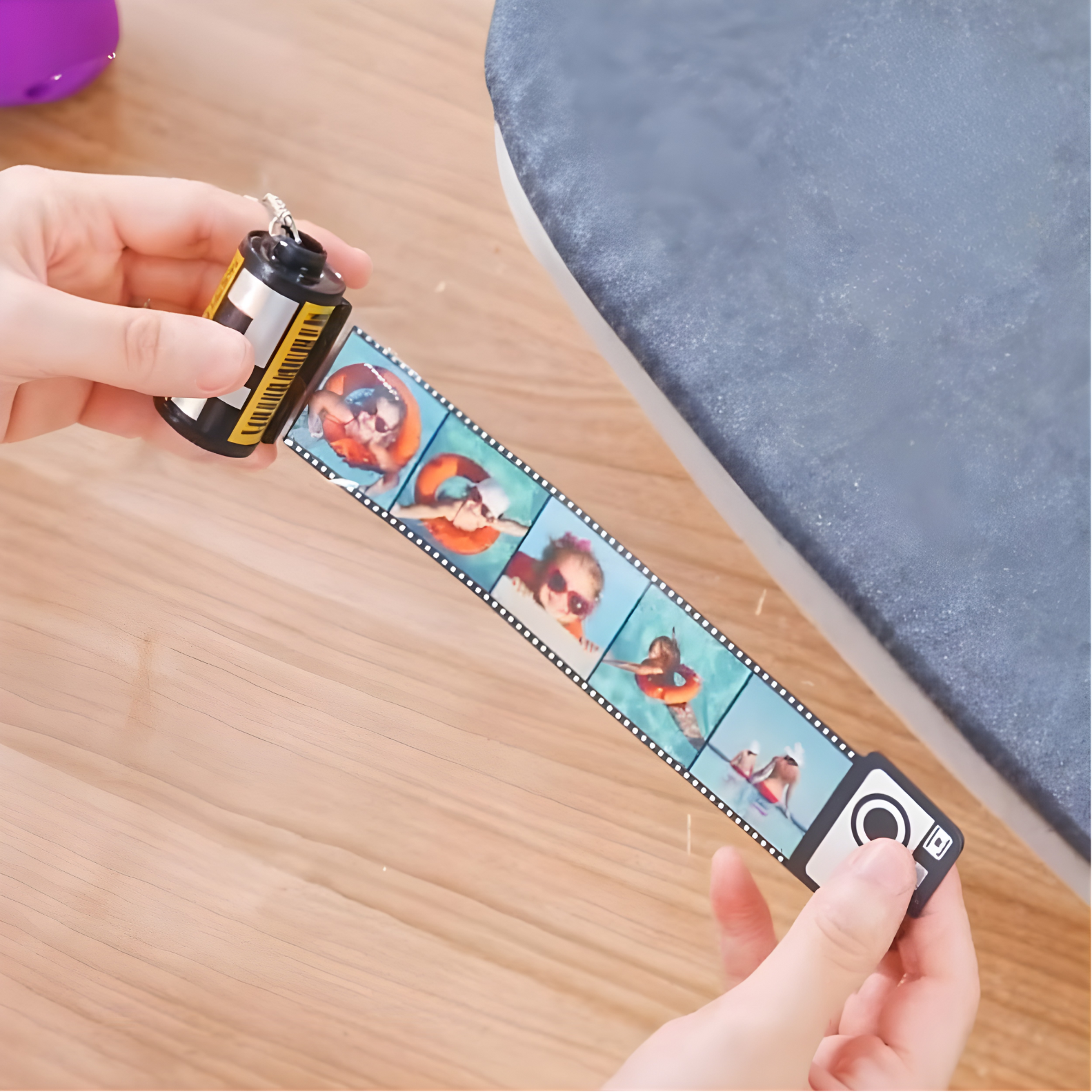 Llaveros carrete de fotos personalizable