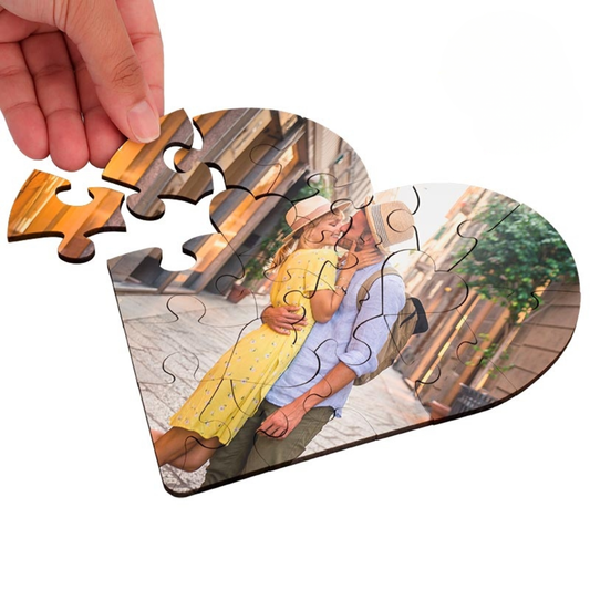 Puzzle de madera 17x17cm - 23 piezas corazón
