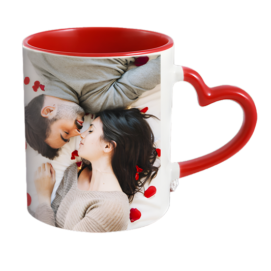 Taza con asa corazón personalizable