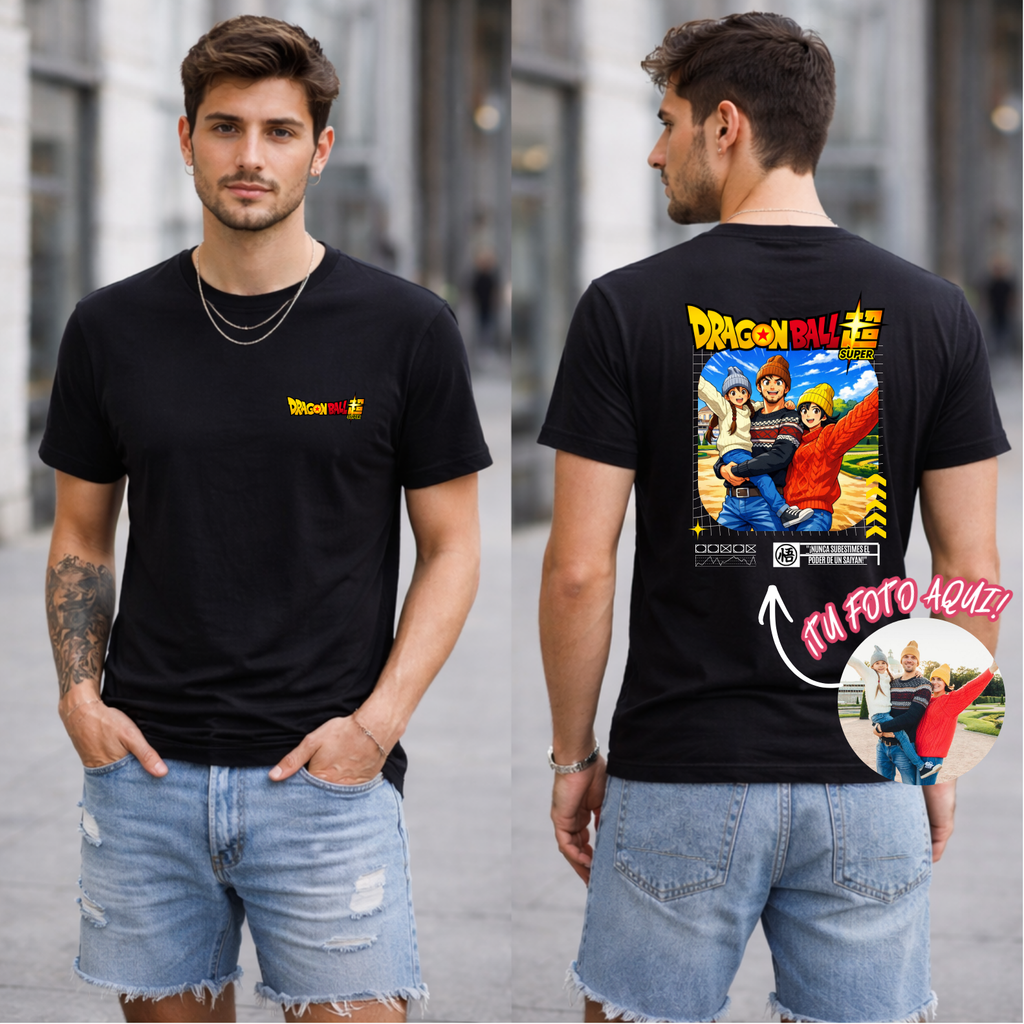 Camiseta personalizada con tu foto estilo dragon ball