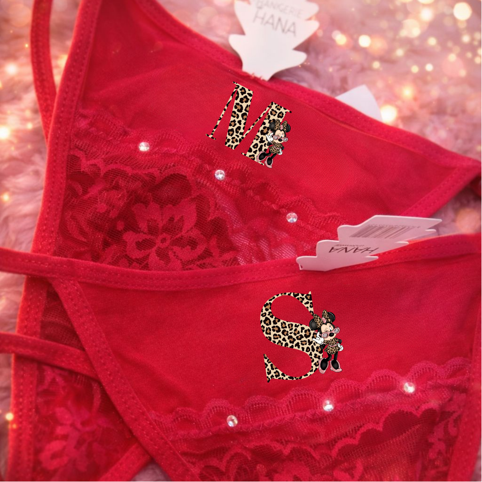 Tanga de Encaje Rojo Personalizado