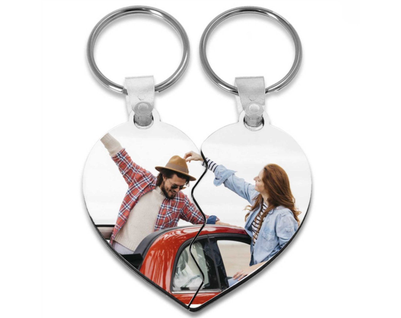 Conjunto de llavero corazón partido