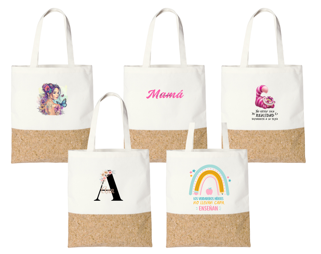 BOLSA TELA TOTE BAG ALGODÓN Y CORCHO