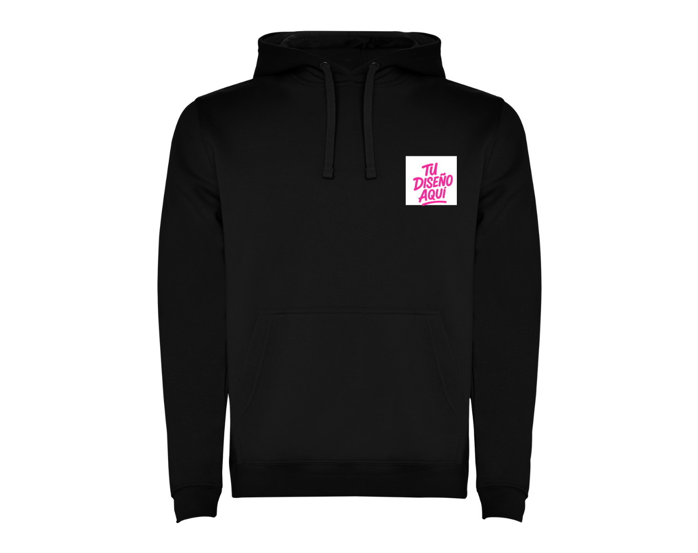SUDADERA NEGRA CON CAPUCHA PARA INFANTIL Y  ADULTO