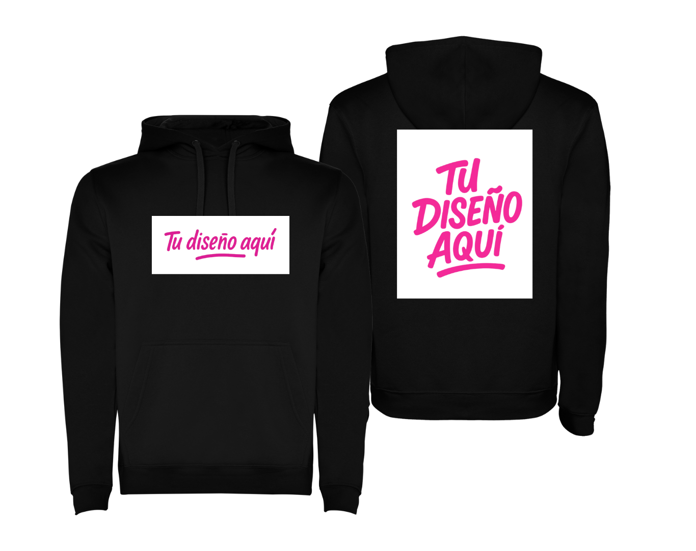 SUDADERA NEGRA CON CAPUCHA PARA INFANTIL Y  ADULTO