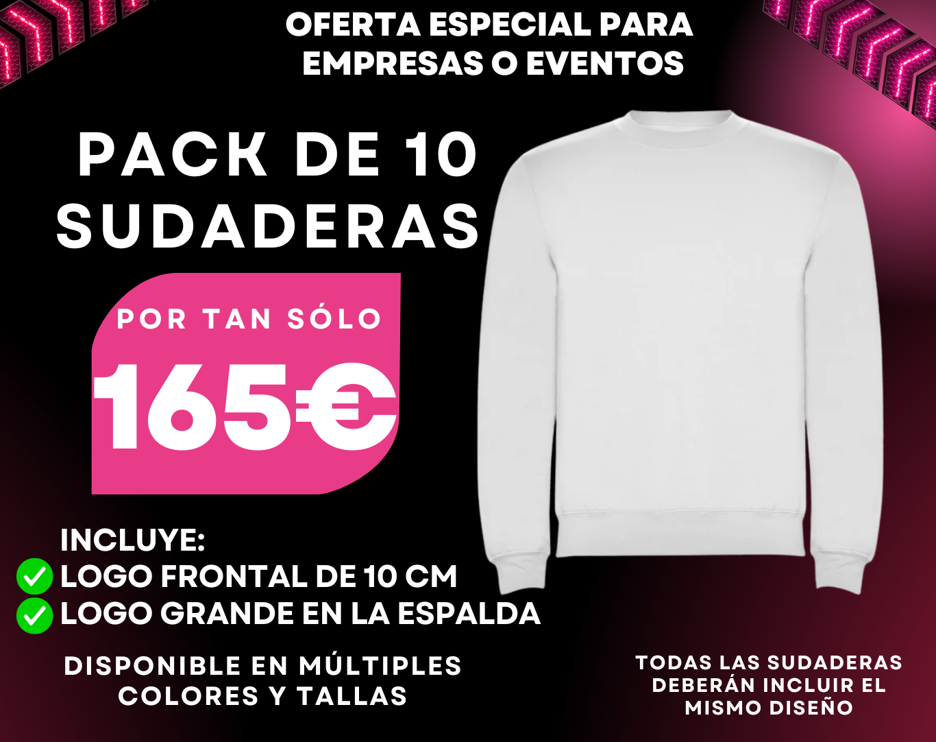 PACK SUDADERAS SIN CAPUCHA