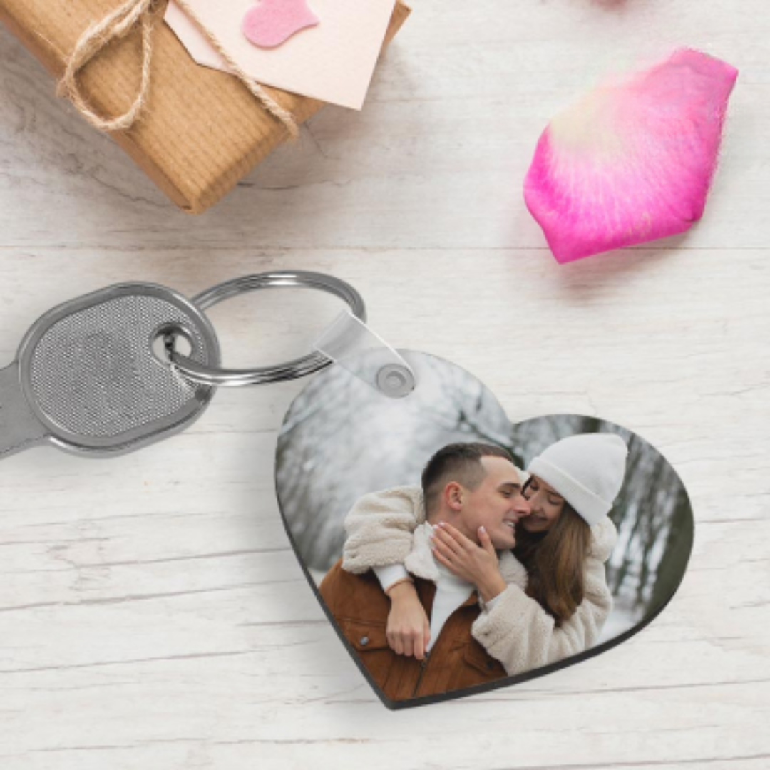 Llavero corazón de madera personalizado