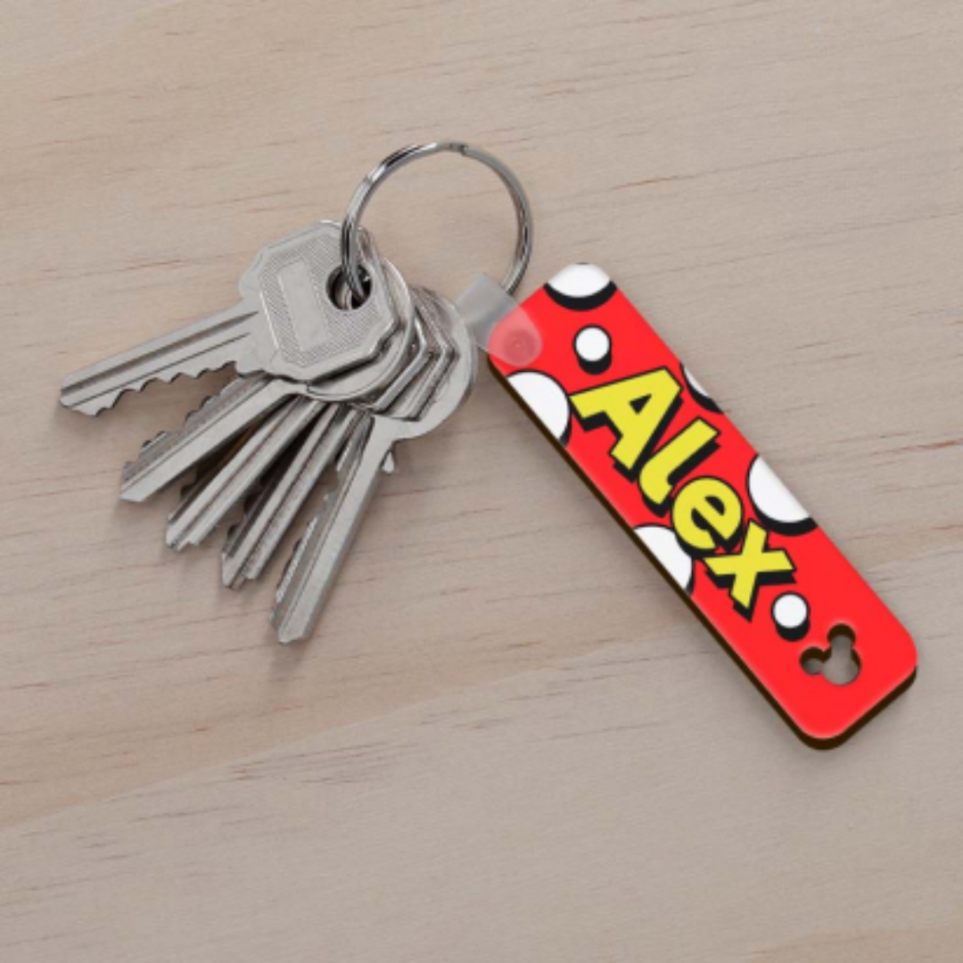 Llavero rectangular mickey de madera personalizado
