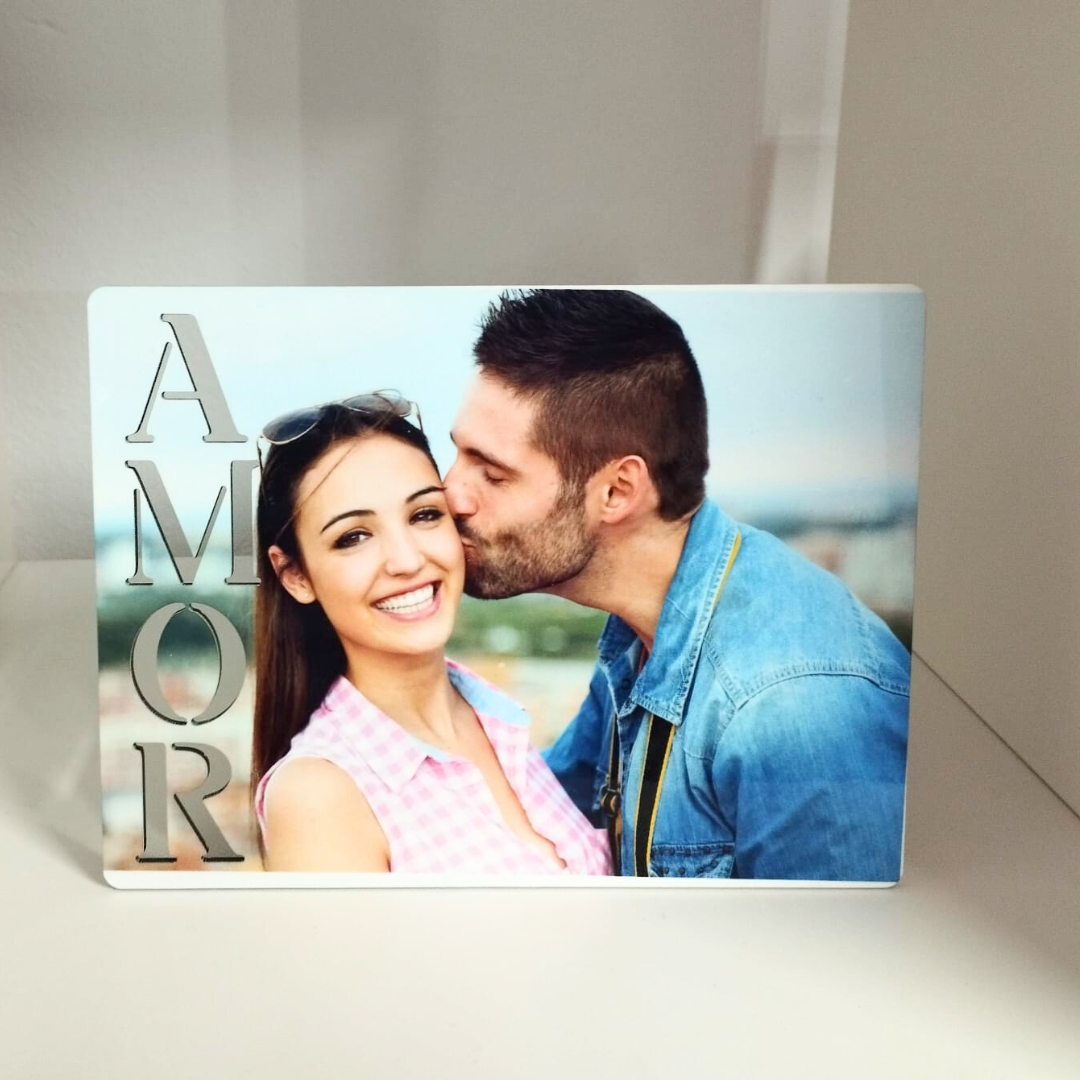 FOTOPANEL DE  MADERA PERSONALIZADO 15x20cm AMOR