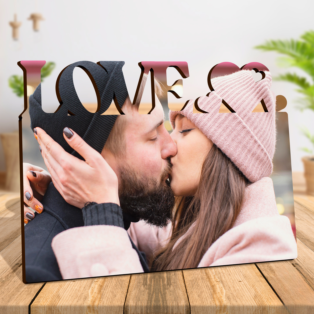 FOTOPANEL DE  MADERA PERSONALIZADO 15x20cm LOVE
