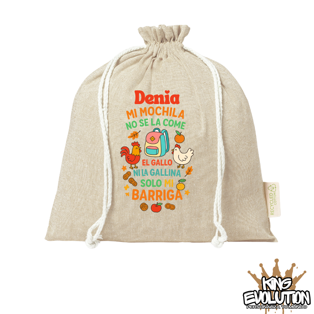 BOLSA SACO 25 x 30 x cm PERSONALIZADA DÍA DE LA MOCHILA