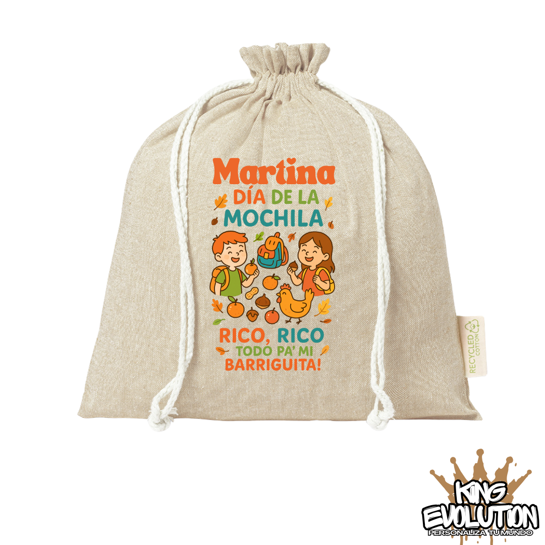 BOLSA SACO 25 x 30 x cm PERSONALIZADA DÍA DE LA MOCHILA