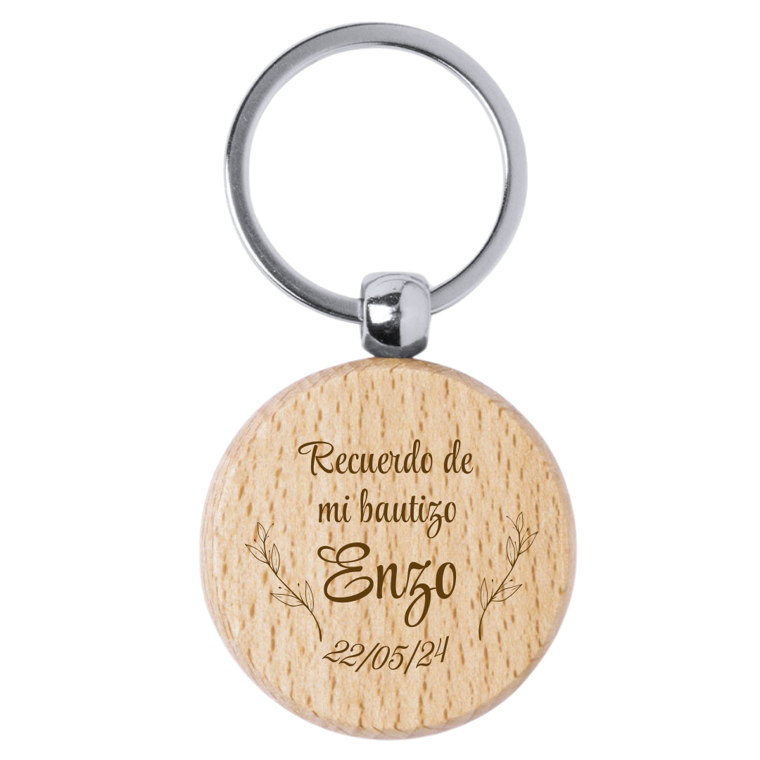 Llavero Madera personalizado con grabado láser