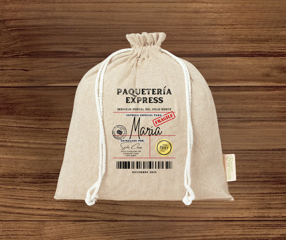 BOLSA SACO  NAVIDAD 25x30cm PERSONALIZADA