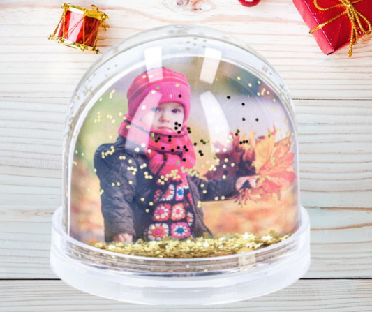 BOLA DE ESTRELLAS  Y PURPURINA  DORADA CON FOTO