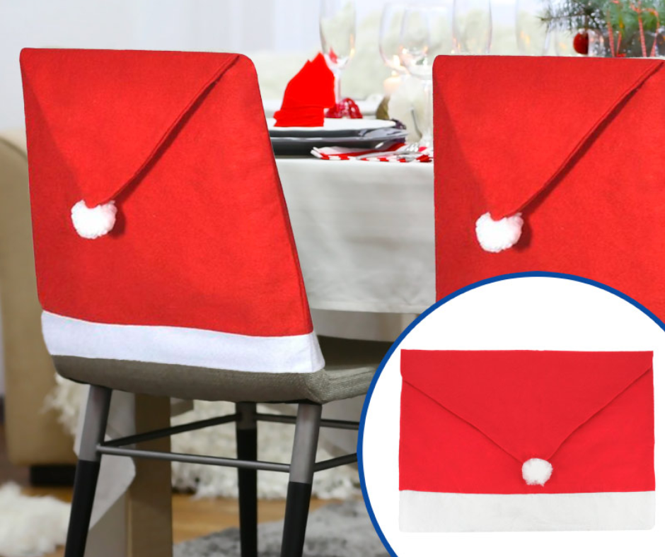 PACK 4 FUNDAS PARA SILLA  DE NAVIDAD PERSONALIZADA