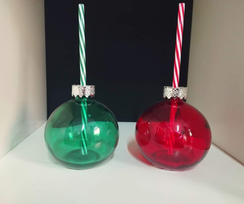 VASOS EN FORMA DE BOLA CON PAJITA PERSONALIZADO