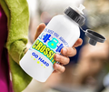BOTELLA ALUMINIO 400ML PERSONALIZADA CON TAPÓN DOSIFICADOR