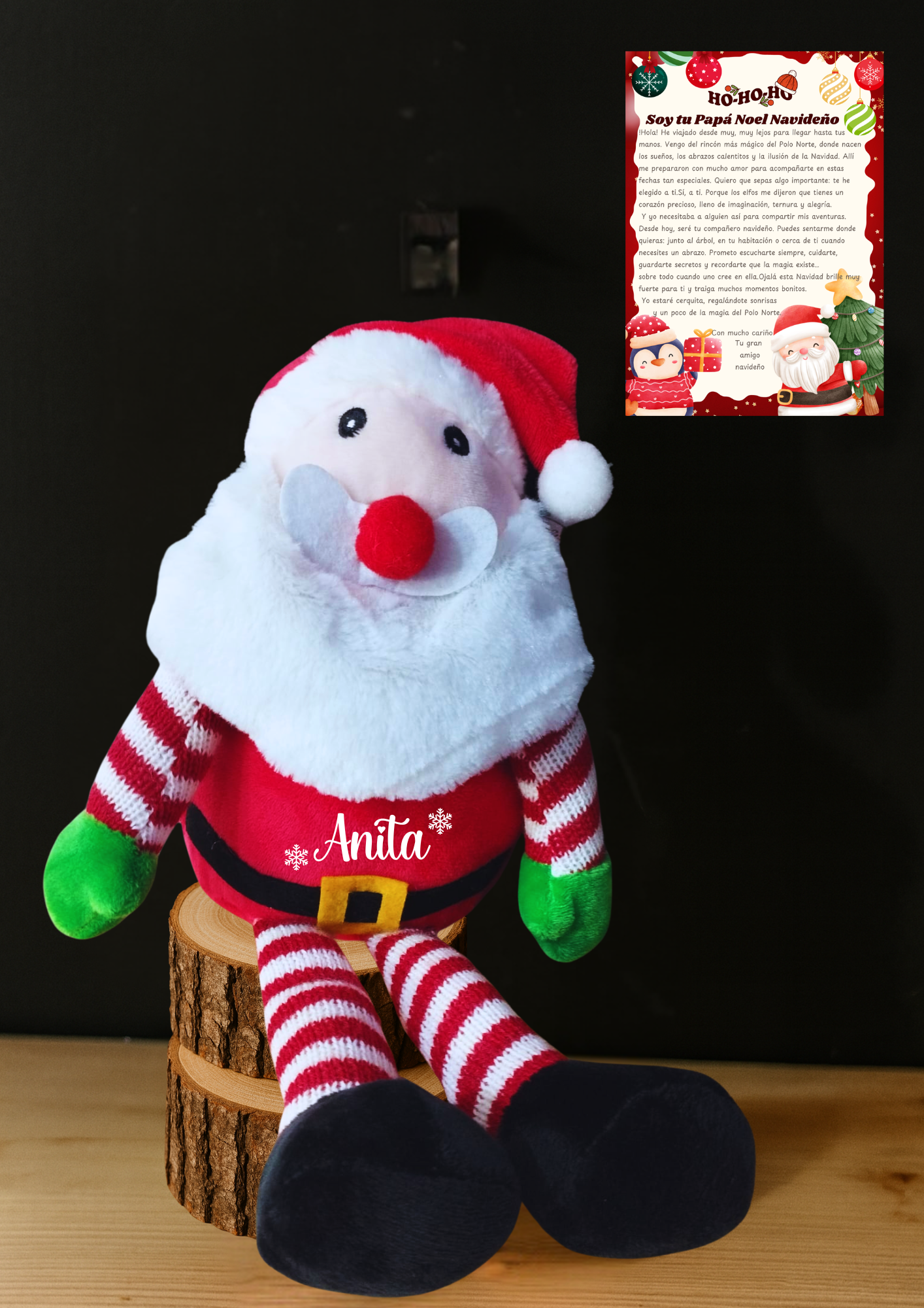 Papa noel personalizable con carta de presentación
