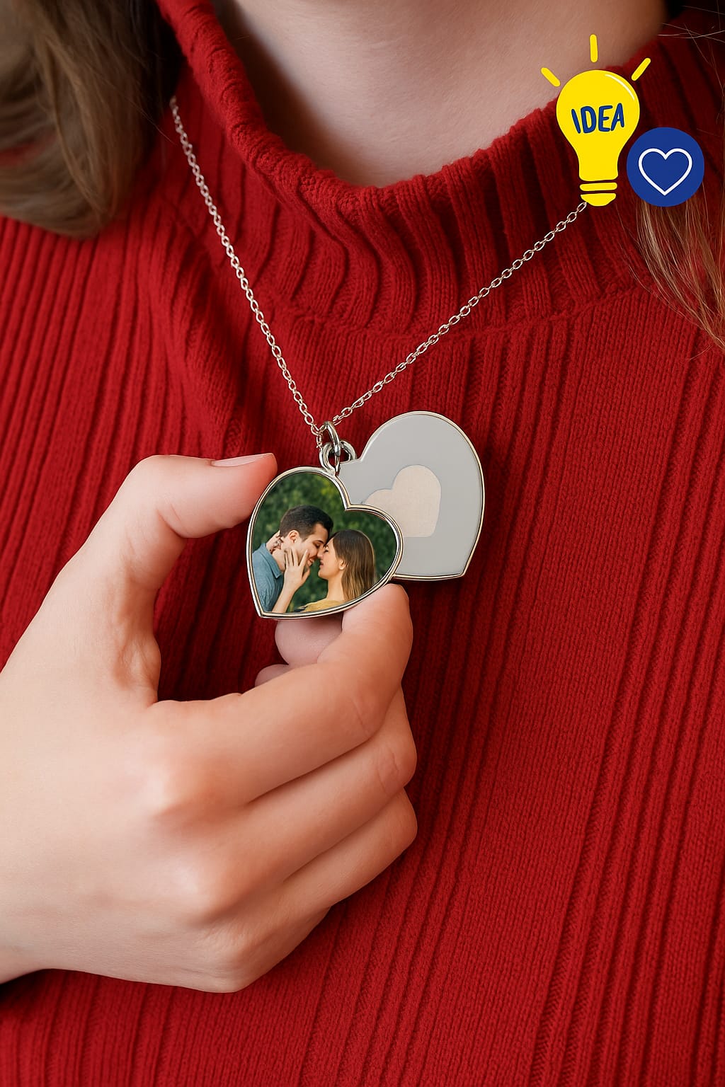 Colgante corazón con corazón grabado personalizado