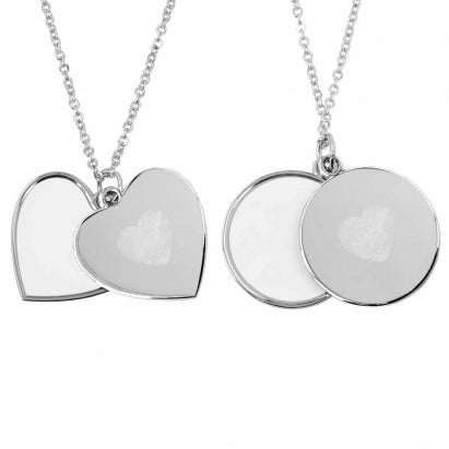 Colgante redondo con corazón grabado personalizado