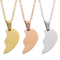 Set de 2 collares con colgante corazón partido personalizados