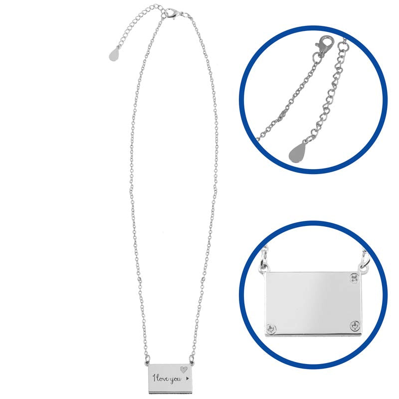Colgante  "I love you" plateado personalizado