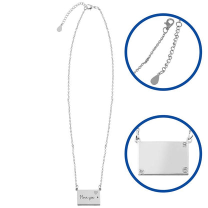 Colgante  "I love you" plateado personalizado