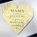 Puzzle de madera 17x17cm - 23 piezas corazón día de la madre