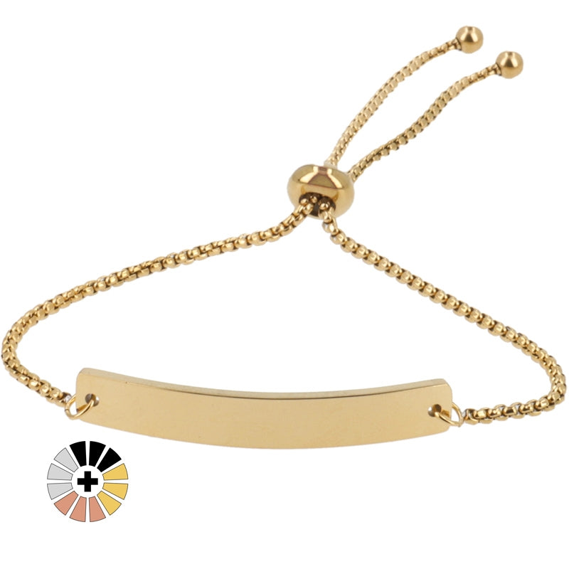 Pulseras medalla rectangular grabada
