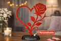 Figura Rosa Corazón con Mensaje Personalizado