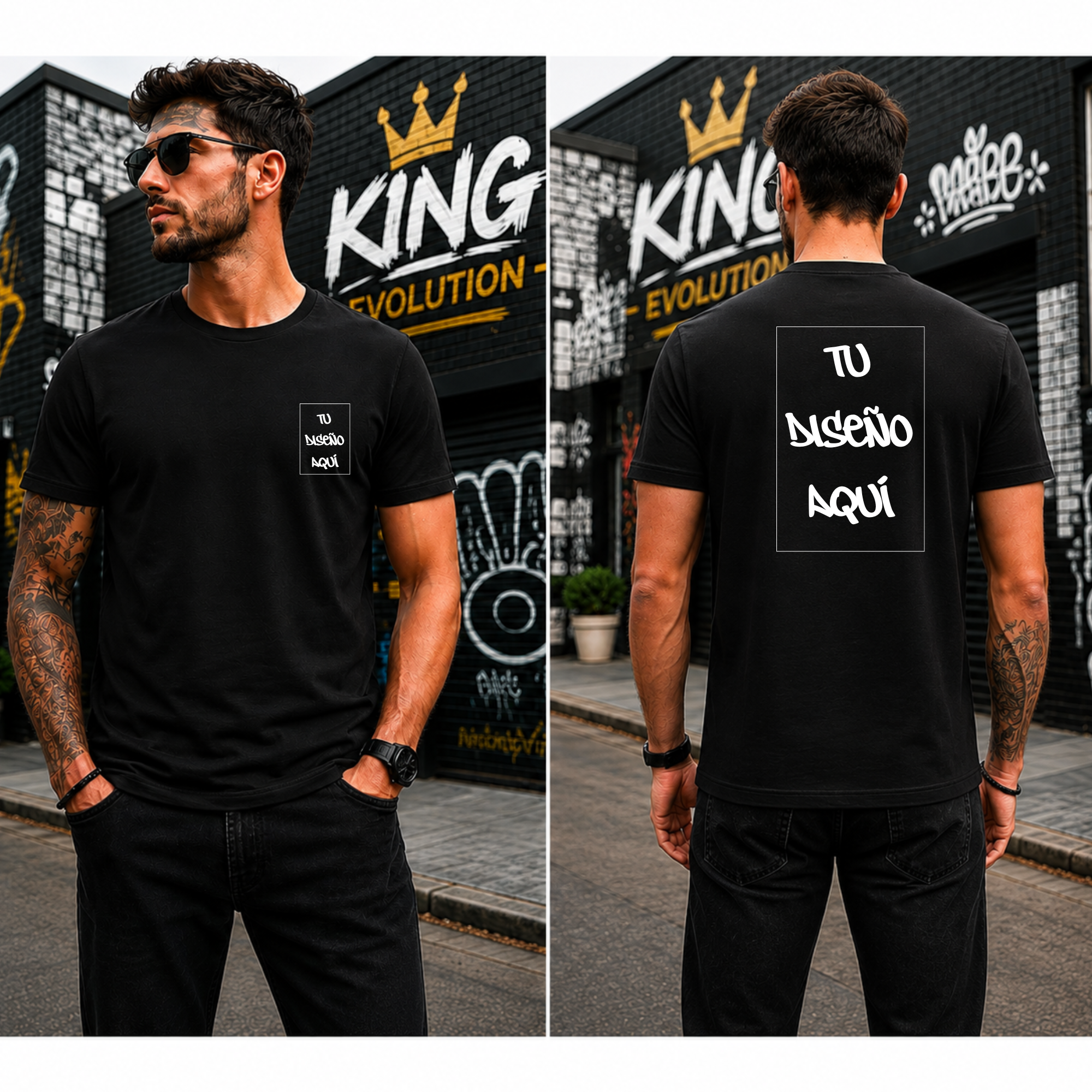 Camiseta + Logo pecho + espalda A4